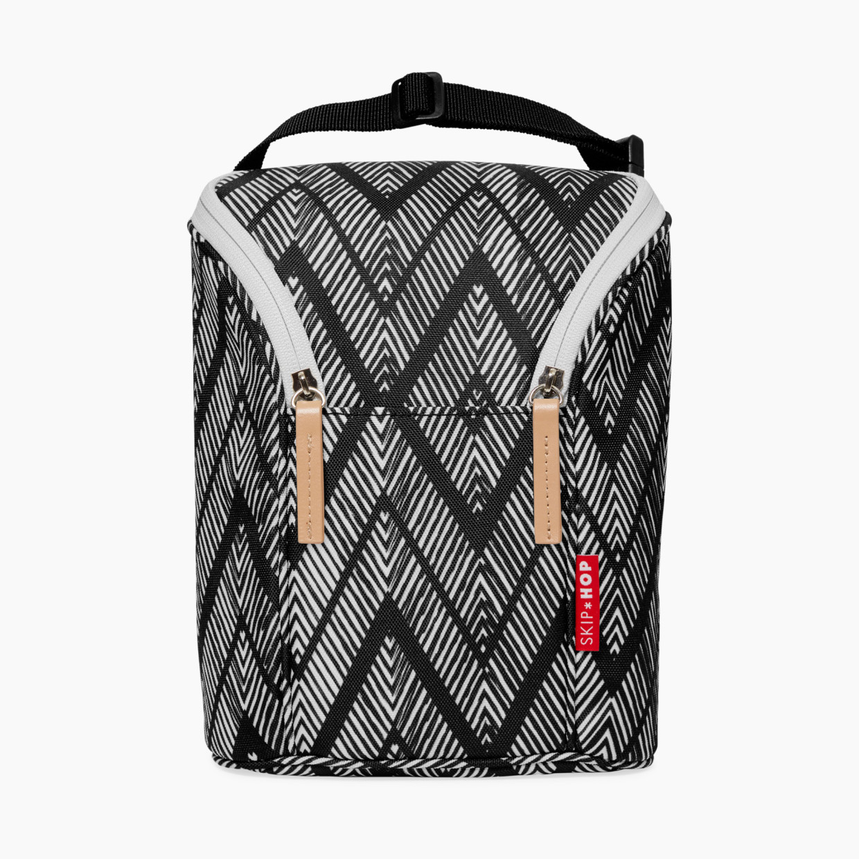 Skip Hop Grab & Go Double Bottle Bag - Zig Zag Zebra.