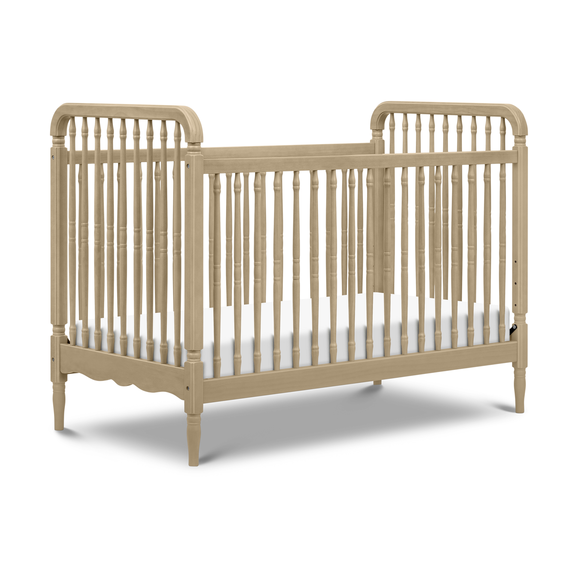 Namesake Liberty 3-in-1 Convertible Spindle Crib with Toddler Bed Conversion Kit - Washed Pine.
