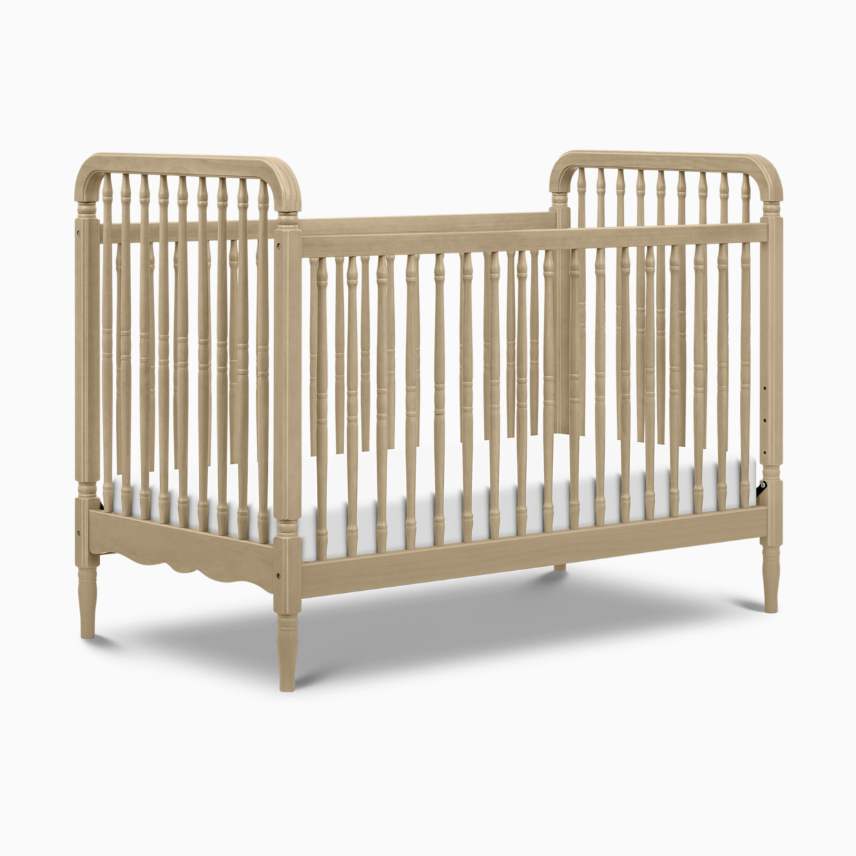 Namesake Liberty 3-in-1 Convertible Spindle Crib with Toddler Bed Conversion Kit - Washed Pine.