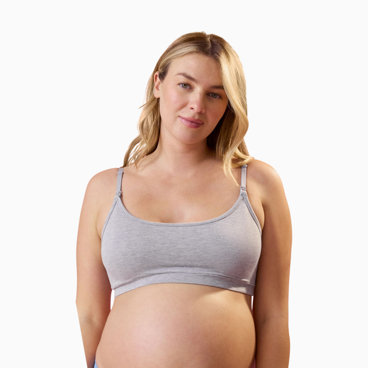 Kindred Bravely French Terry Maternity & Nursing Bralette - Grey Heather, Large Busty.