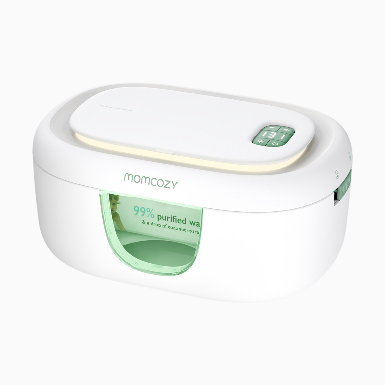 Momcozy Baby Wipe Warmer - White/Green.
