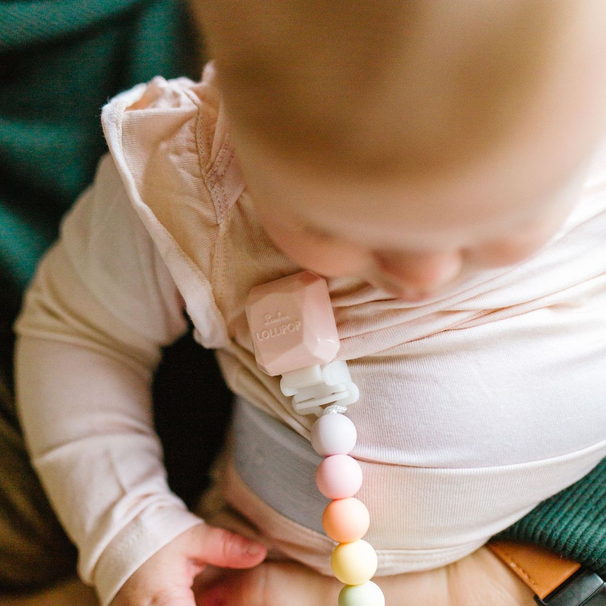 Loulou Lollipop Lolli Gem Silicone Pacifier Clip - Cotton Candy.