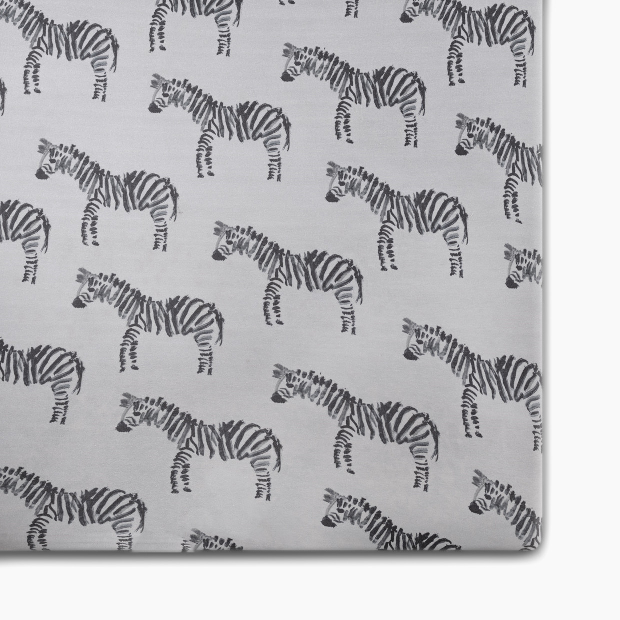 Oilo Studio Jersey Crib Sheet - Zebra.
