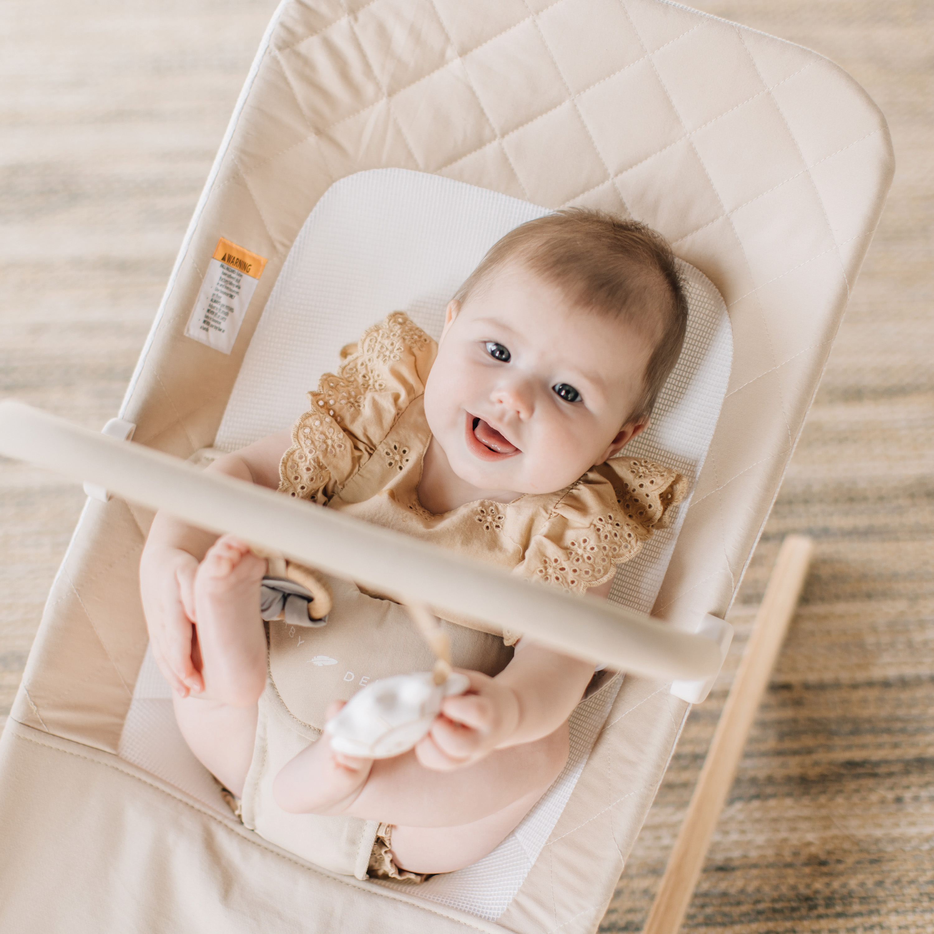 Baby Delight Heirloom Aspen Organic Wooden Bouncer - Organic Oat.