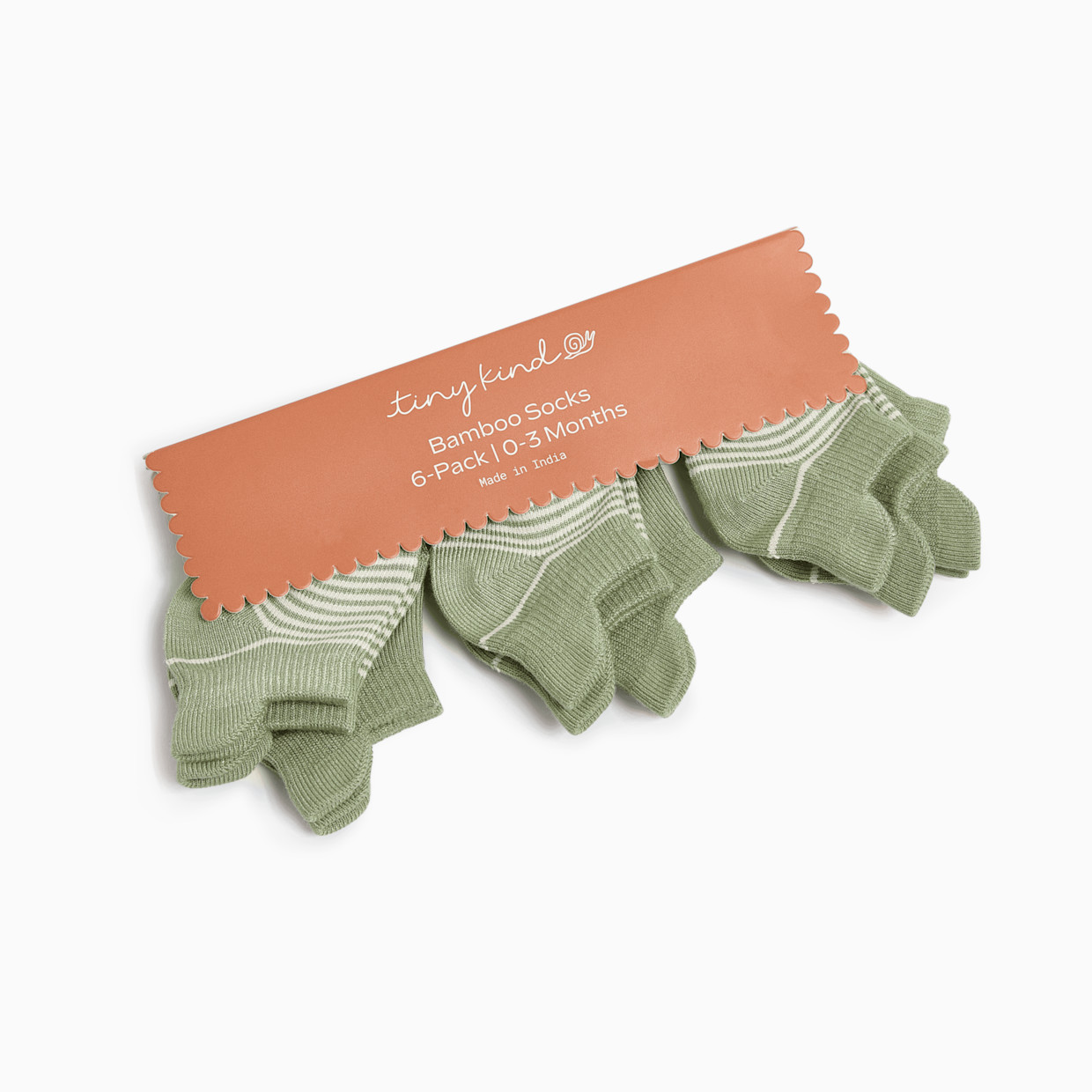 Tiny Kind Bamboo 6-Pack Socks - Green, 3-6 M.