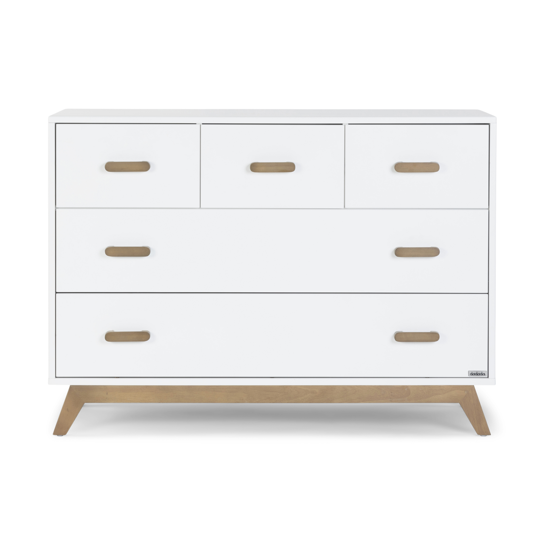 dadada Soho 5-Drawer Dresser - White/Walnut.