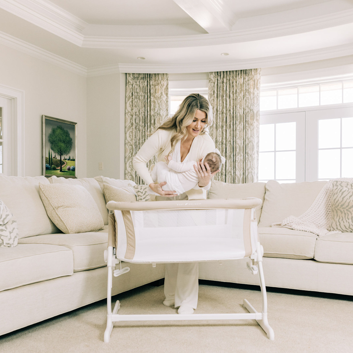 Baby Delight Beside Me Dreamer Organic Bassinet & Bedside Sleeper - Organic Oat.