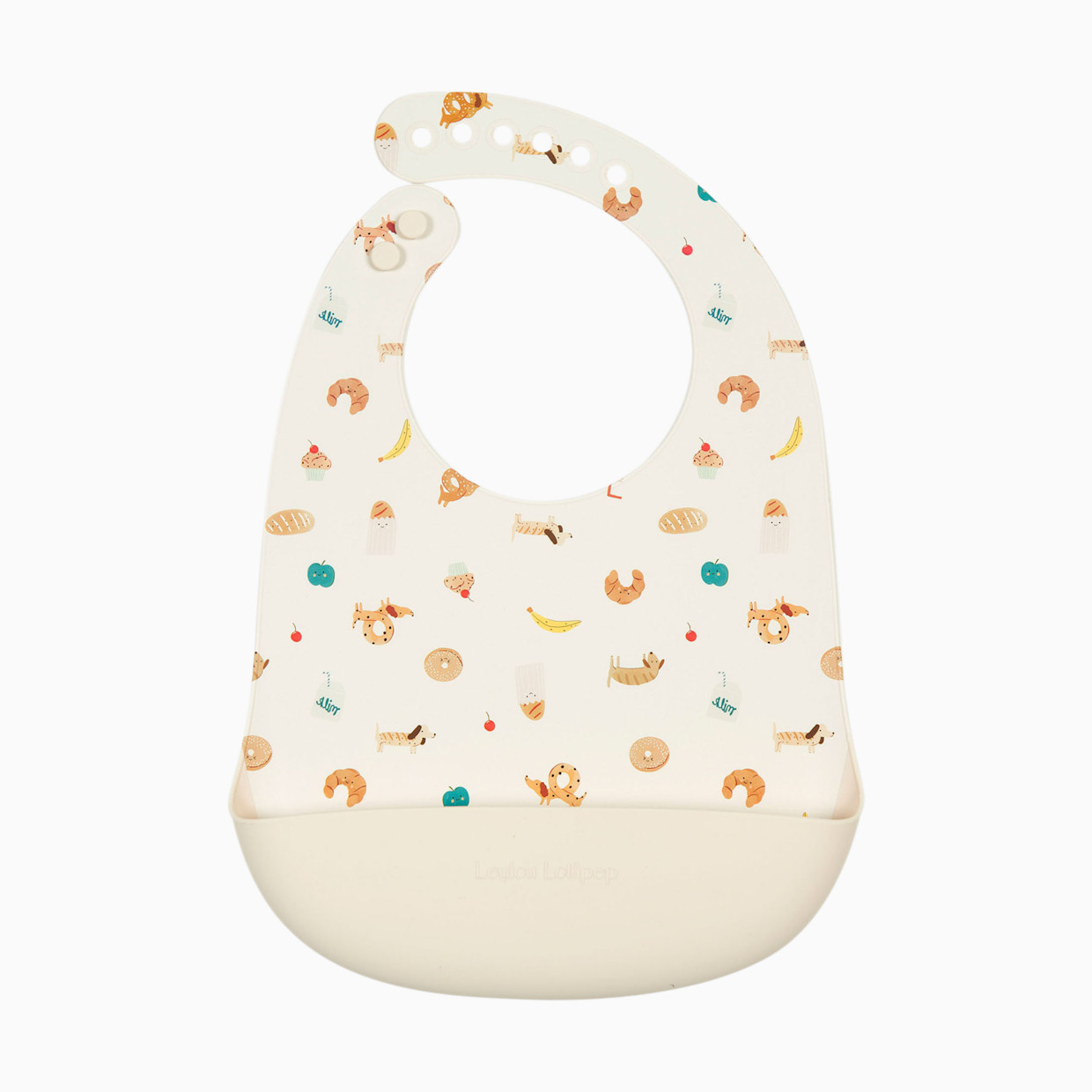 Loulou Lollipop Silicone Printed Bib 2.0 - French Breakfast.