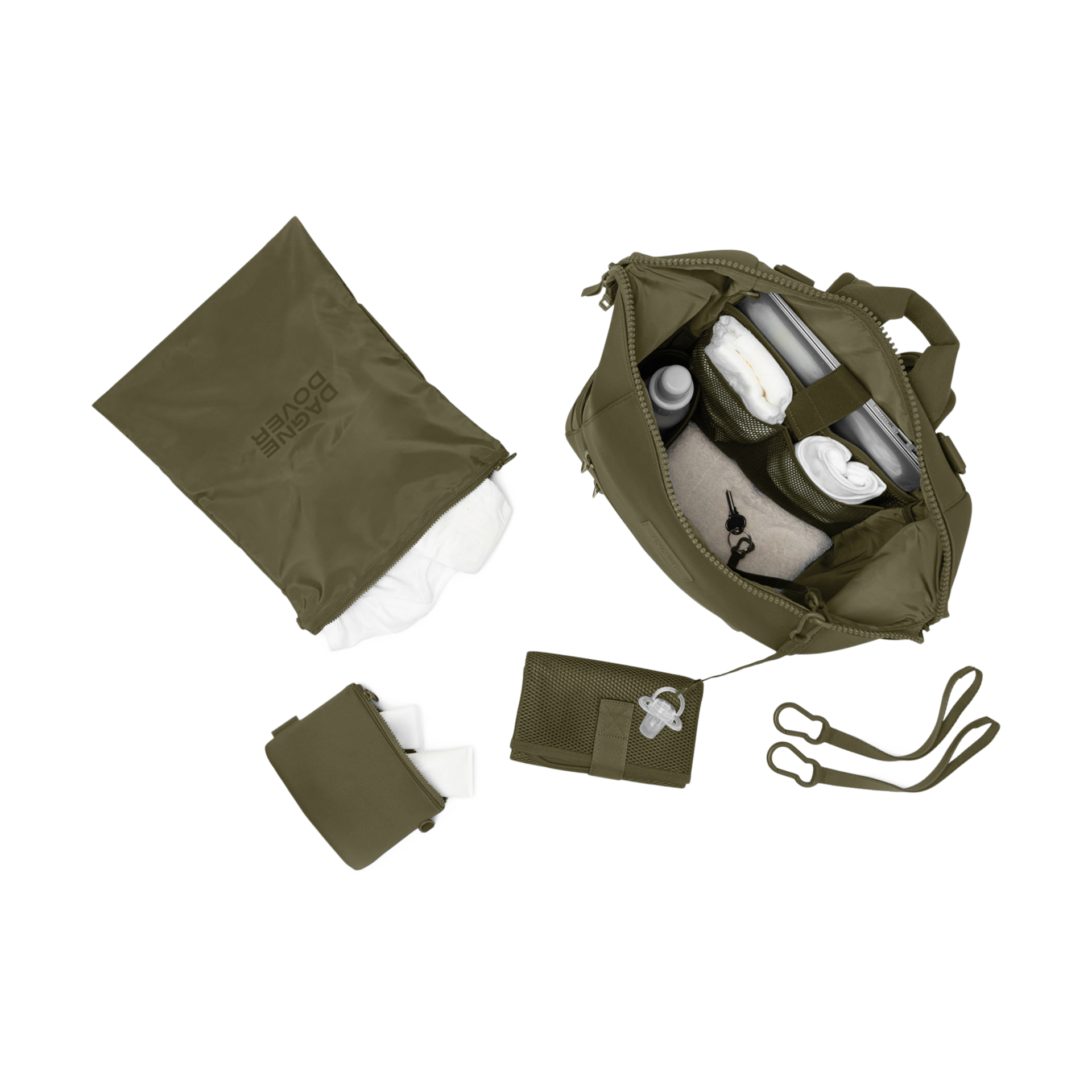 Dagne Dover Indi Diaper Bag Backpack - Dark Moss, Large.