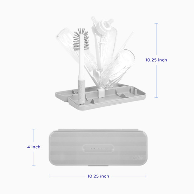 Ubbi On-The-Go Drying Rack and Brush.