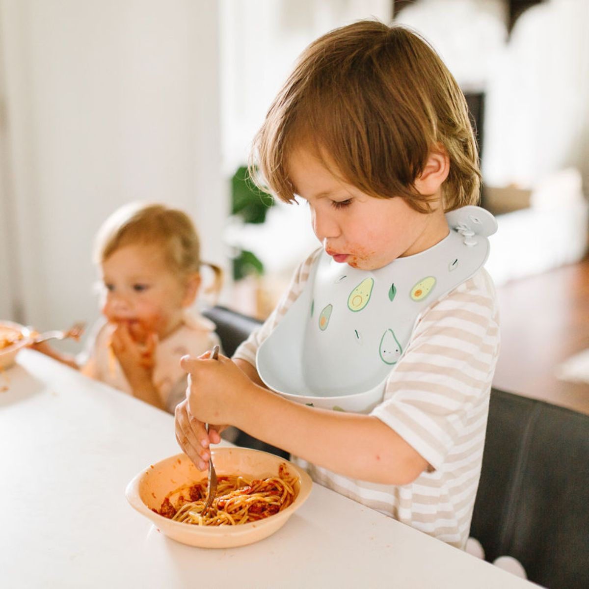 Loulou Lollipop Printed Silicone Bib - Avocado.
