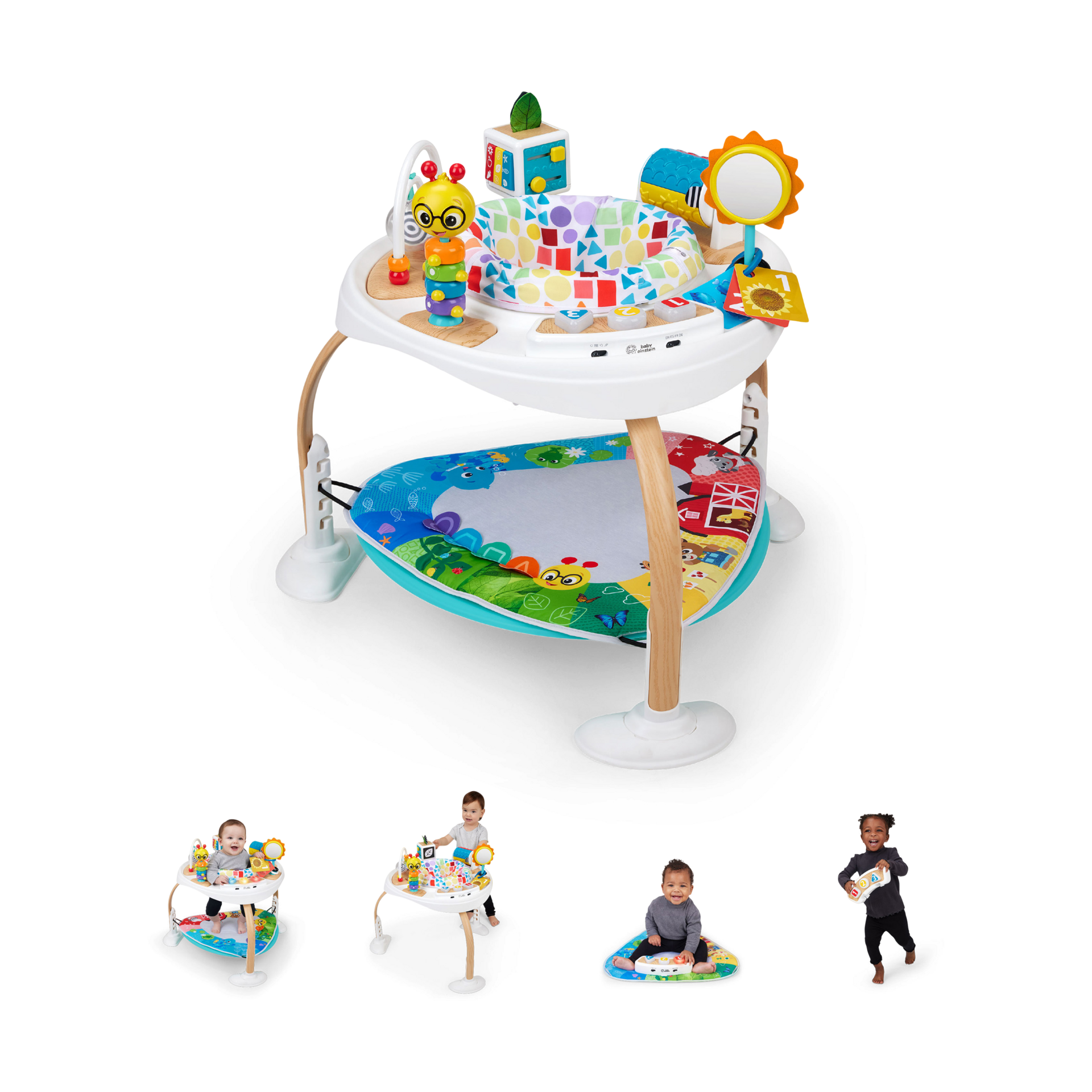 Baby Einstein 4-in-1 Discover More Baby Activity Jumper & Table, Montessori-inspired.