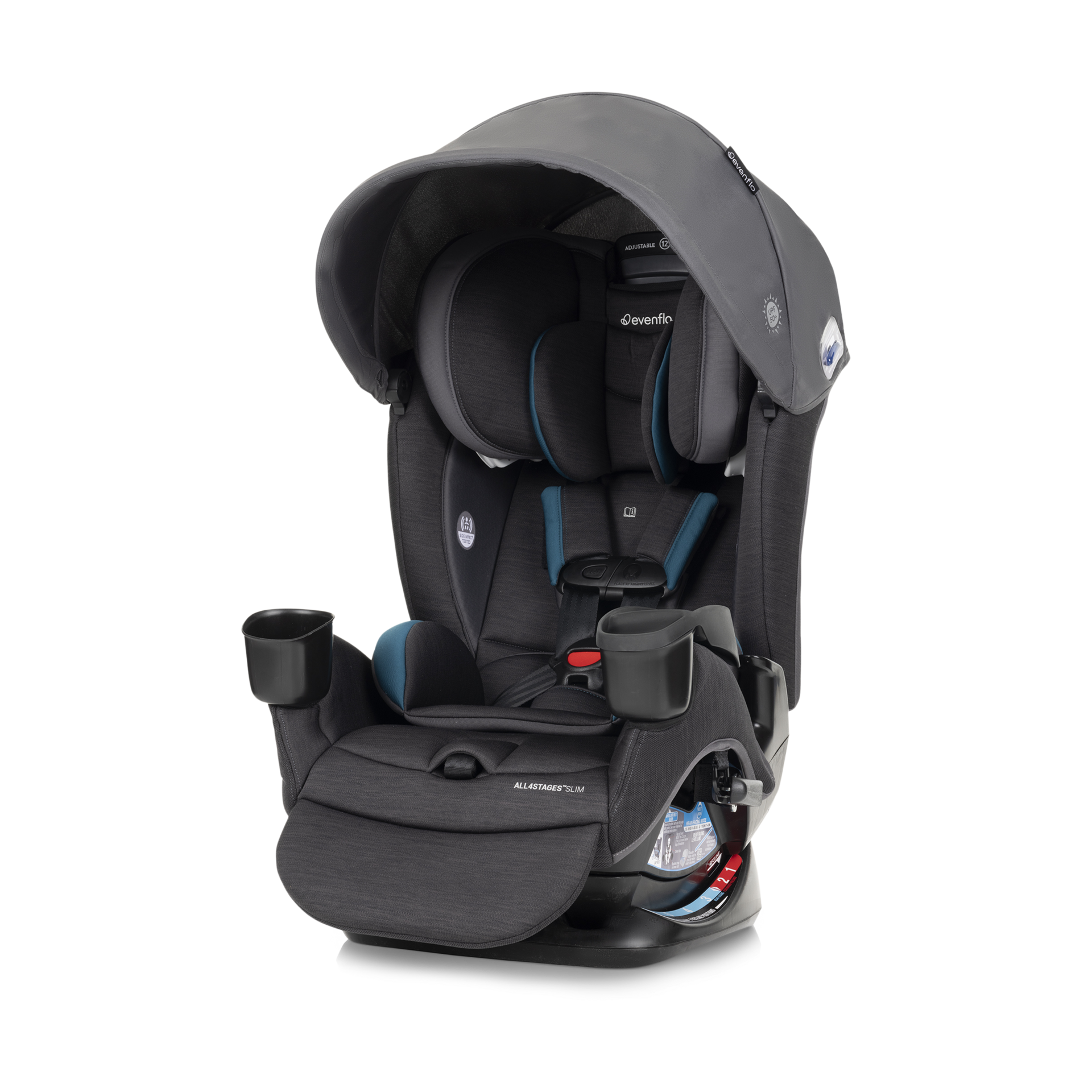 Evenflo All4Stages Slim+ 4-in-1 Convertible Car Seat - Baker Gray.