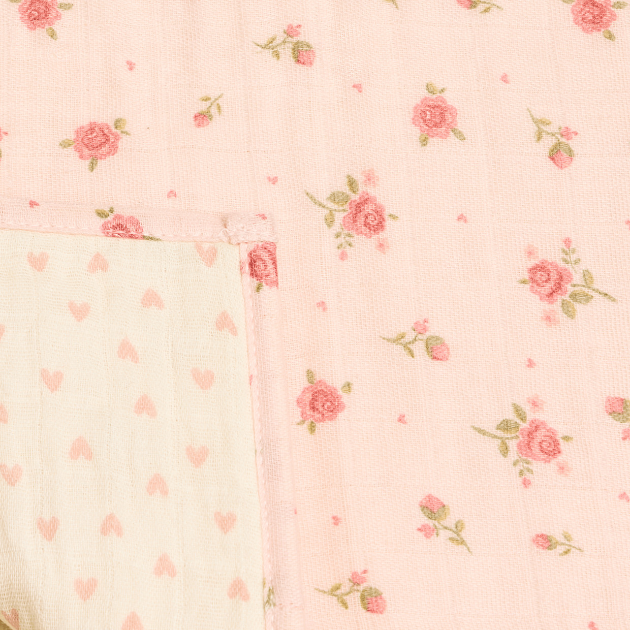 Tiny Kind Organic Cotton Muslin Blanket - Little Roses.