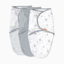 SwaddleMe by Ingenuity Original Swaddle, 100% Cotton, Improves Sleep & Calms Startle Reflex, 0-3 Months, 3-Pack - Twinkle Twinkle