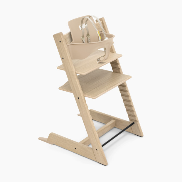 Stokke Tripp Trapp High Chair + Tray Bundle - Oak Natural/White.