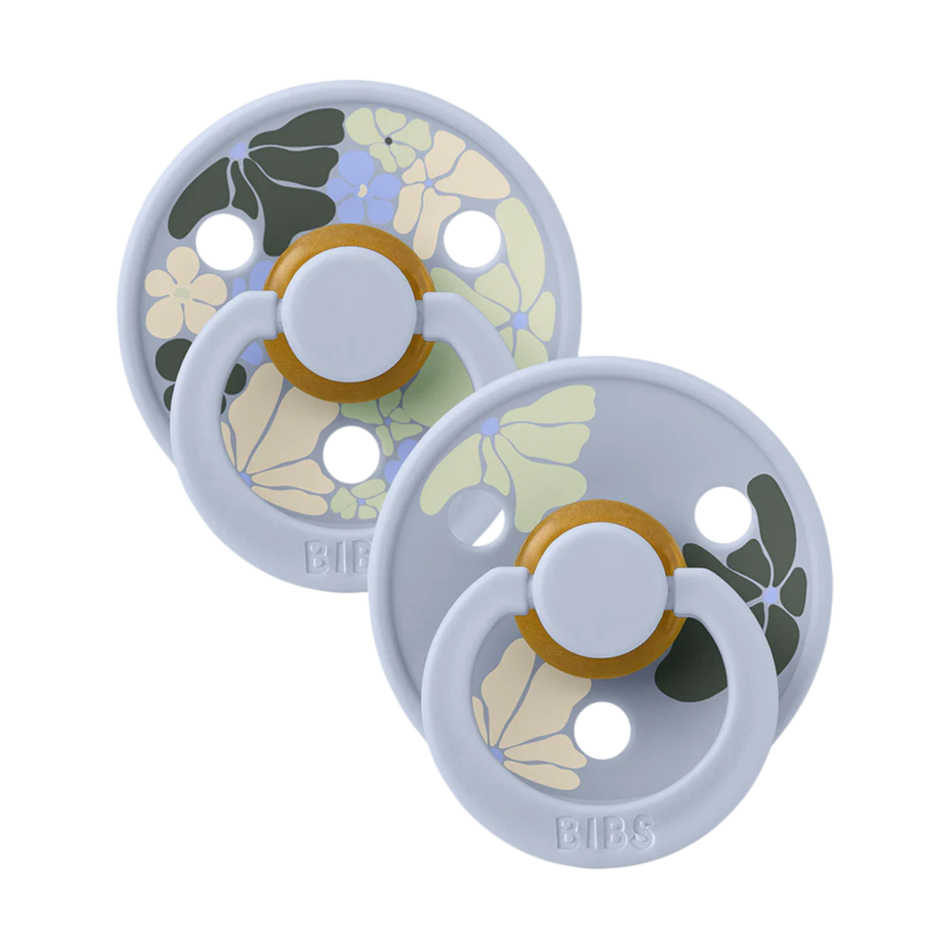 BIBS Studio Morning Bloom Colour Natural Rubber Pacificier (2-pack).