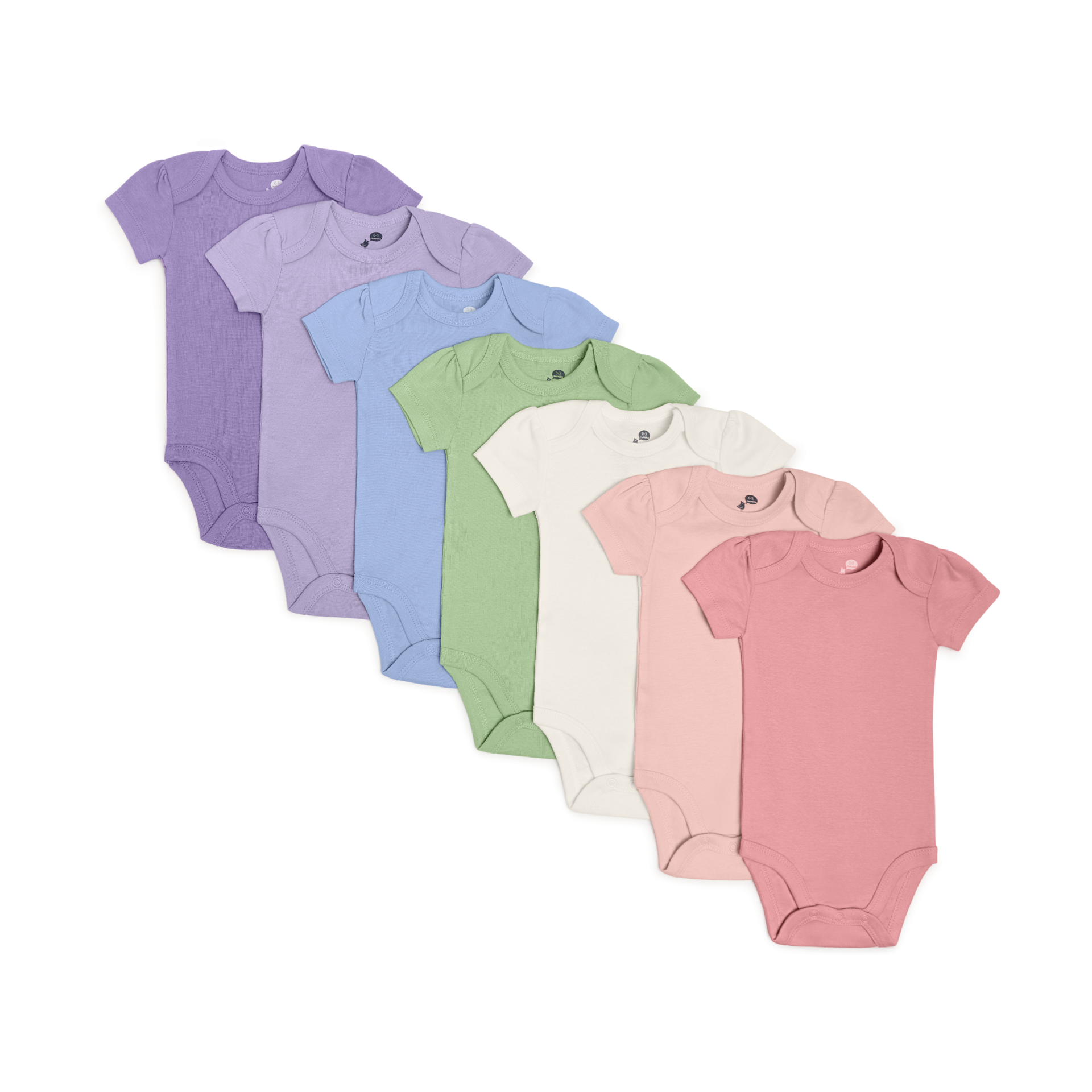 Small Story Organic Cotton Solid Short Sleeve Bodysuit (7 Pack).