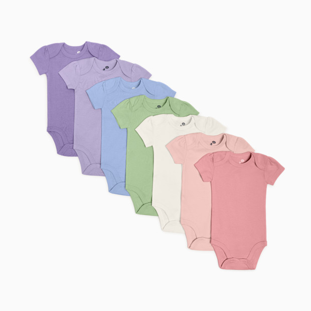 Small Story Organic Cotton Solid Short Sleeve Bodysuit (7 Pack).