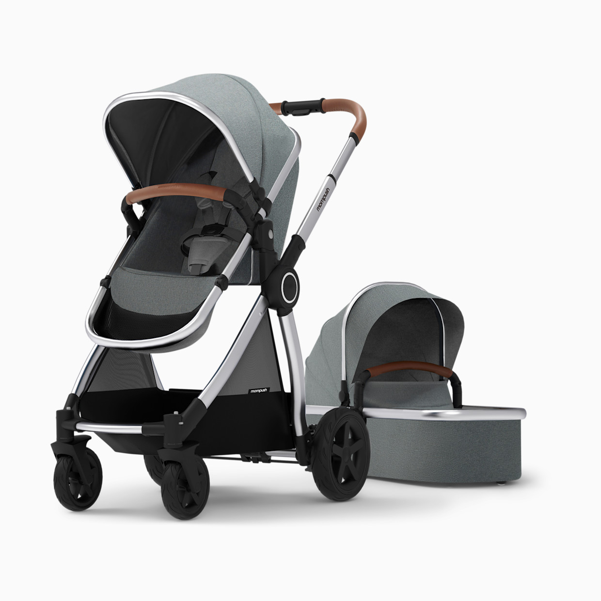 Mompush Ultimate 2 Stroller & Bassinet - Gray.