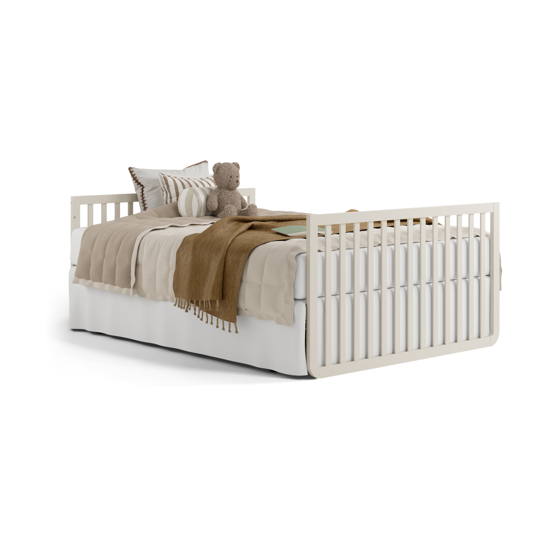 Storkcraft Amalfi Deluxe 5-in-1 Convertible Crib - Frosted Oat With Driftwood.