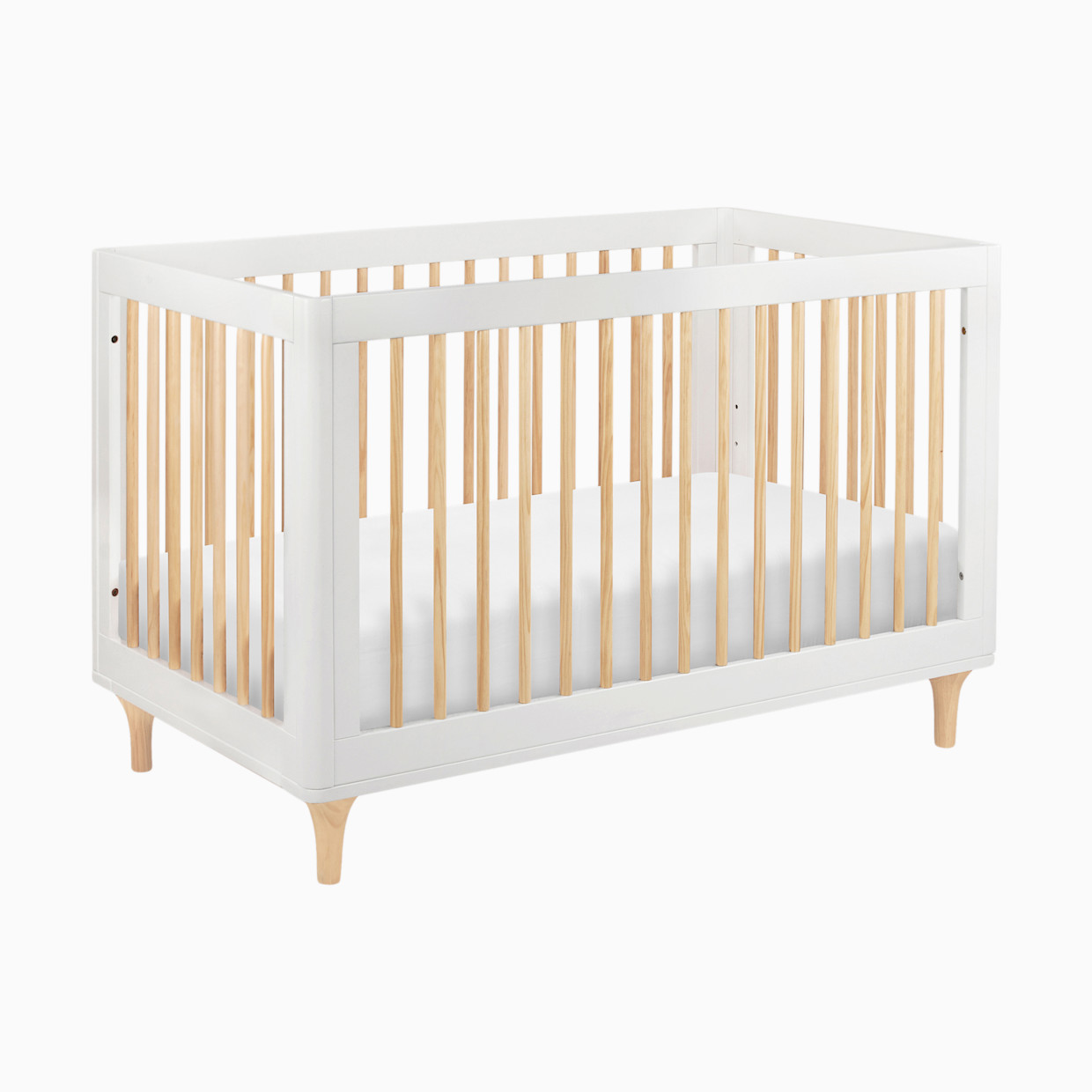 babyletto Lolly 3-in-1 Convertible Crib with Toddler Bed Conversion Kit - White/Natural.