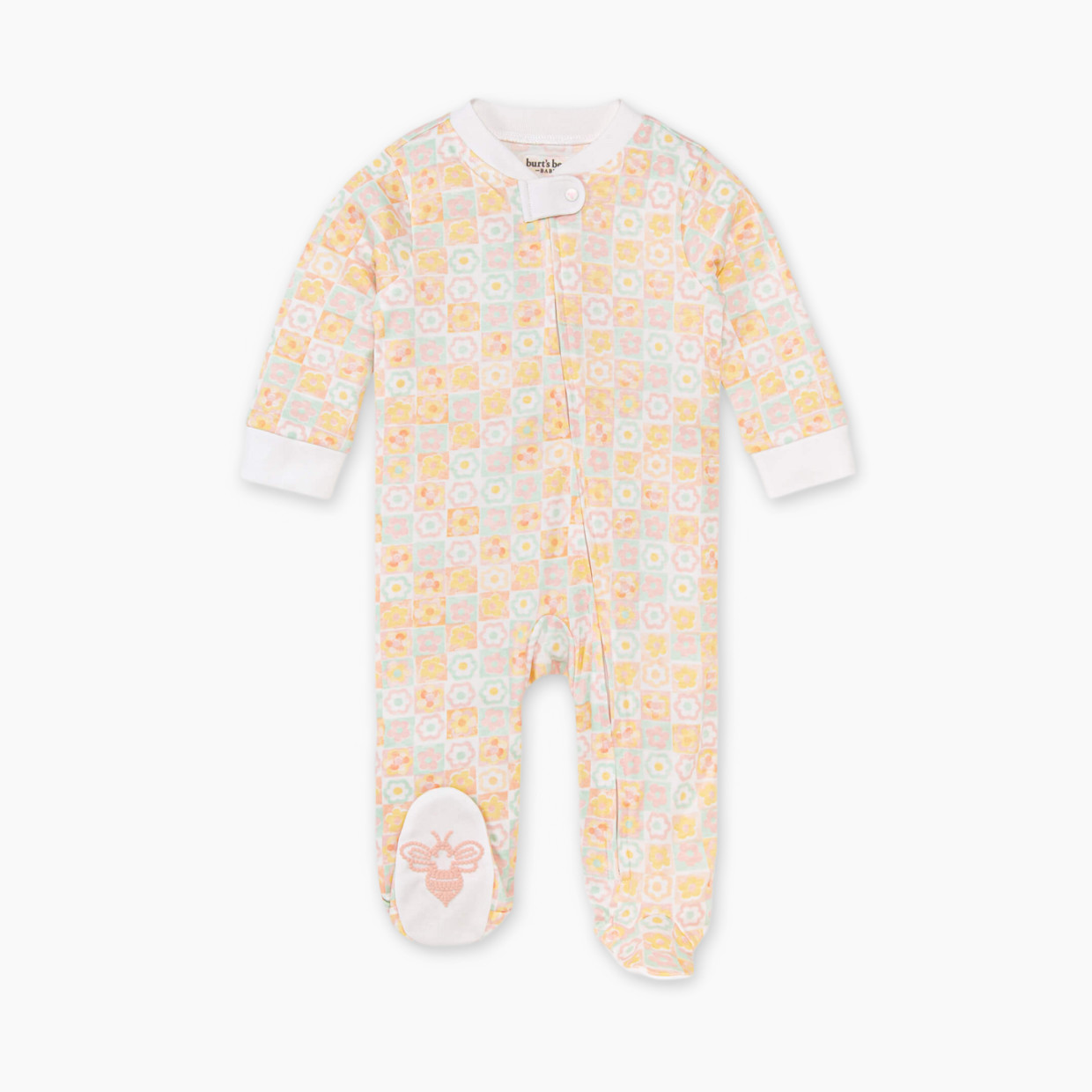 Burt's Bees Baby Organic Sleep & Play Footie Pajamas - Flower Power, 0-3 Months.