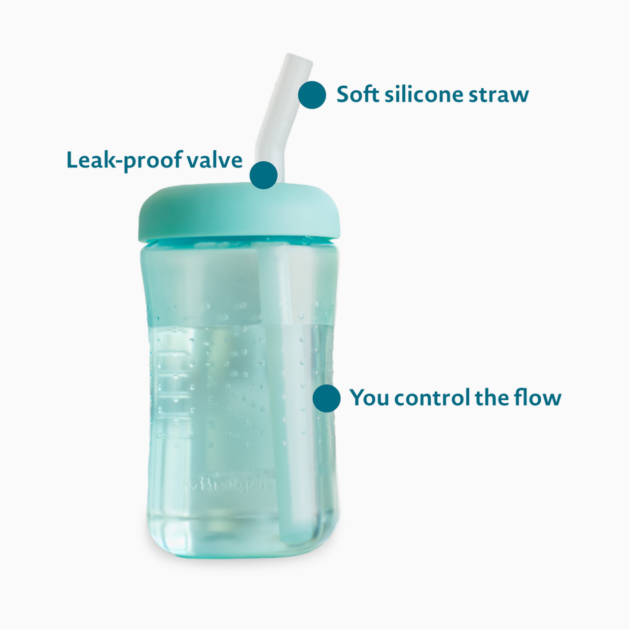 The First Years Squeeze & Sip Straw Trainer Cup - Pink, Purple, & Blue.