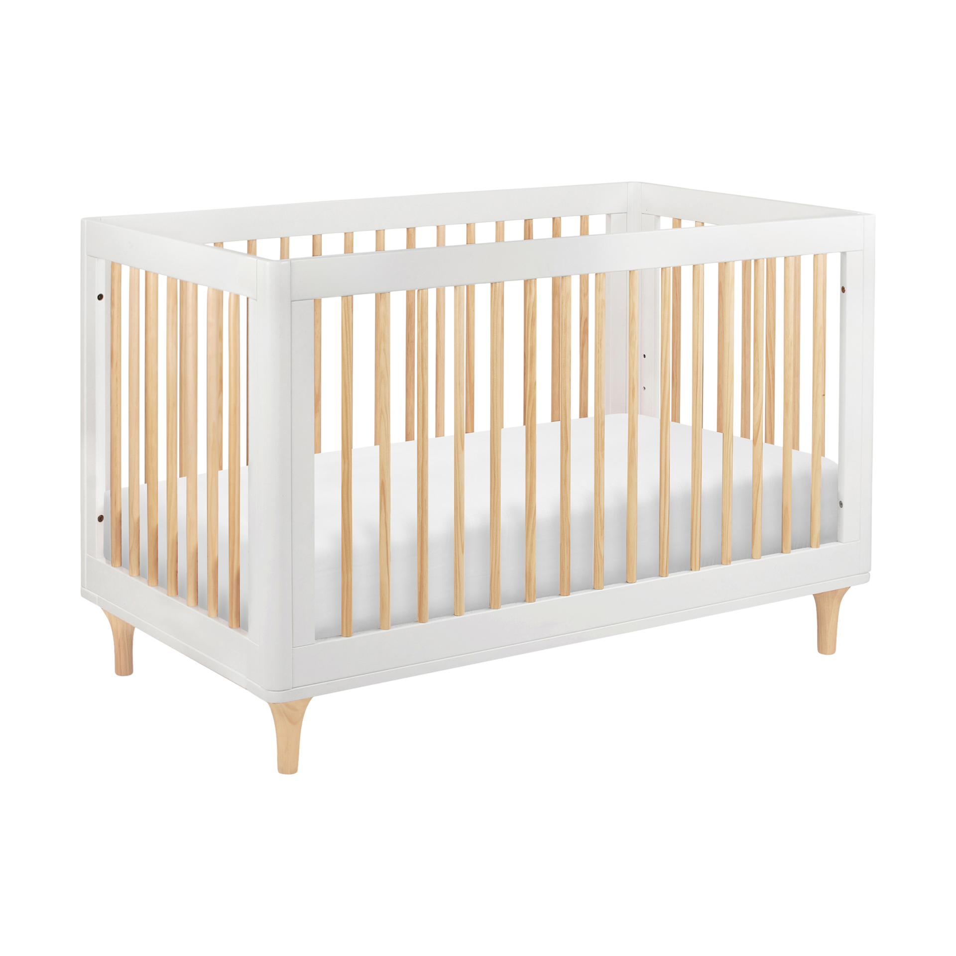 babyletto Lolly 3-in-1 Convertible Crib with Toddler Bed Conversion Kit - White/Natural.