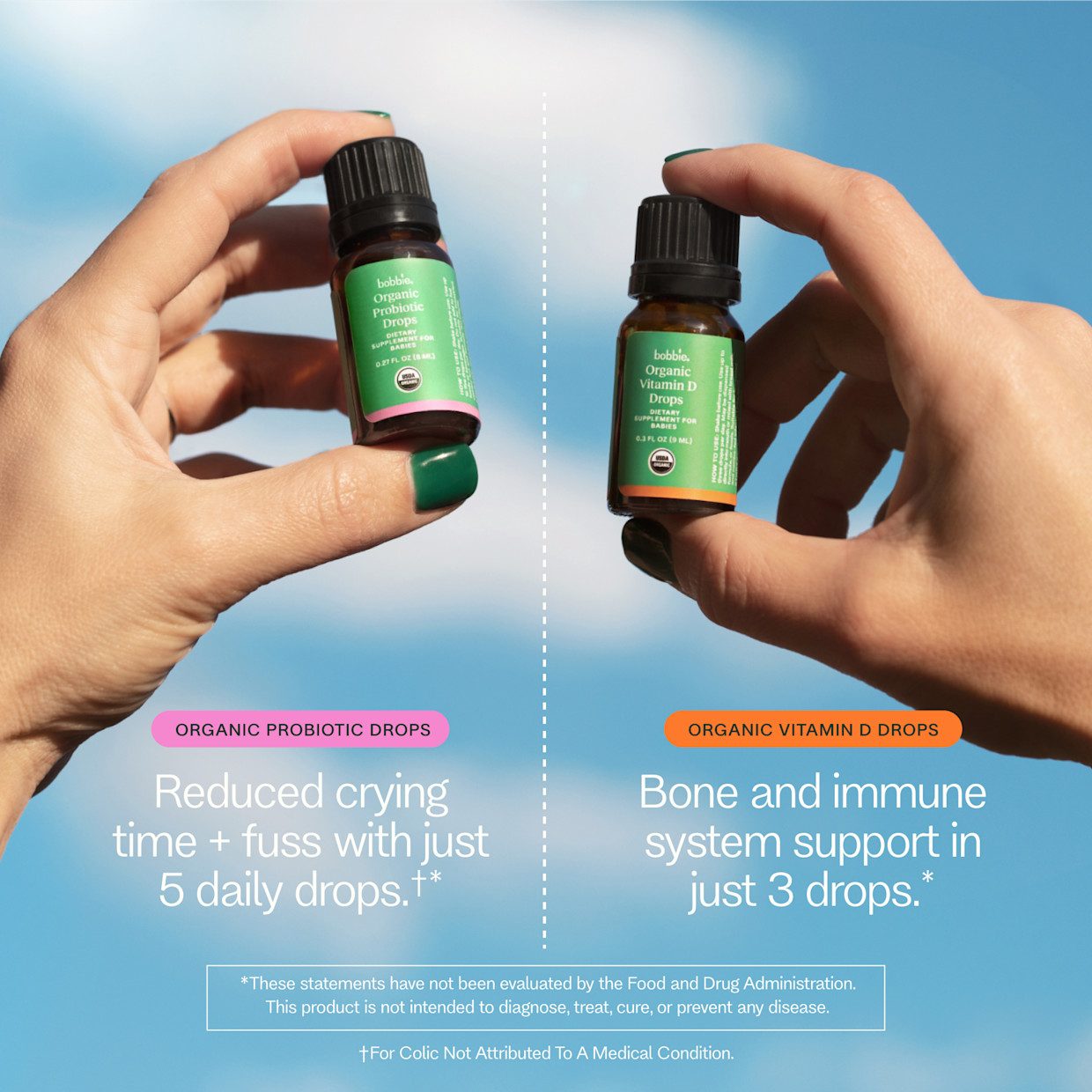 Bobbie Boosties Bundle - Organic Vitamin D and Probiotic Drops.