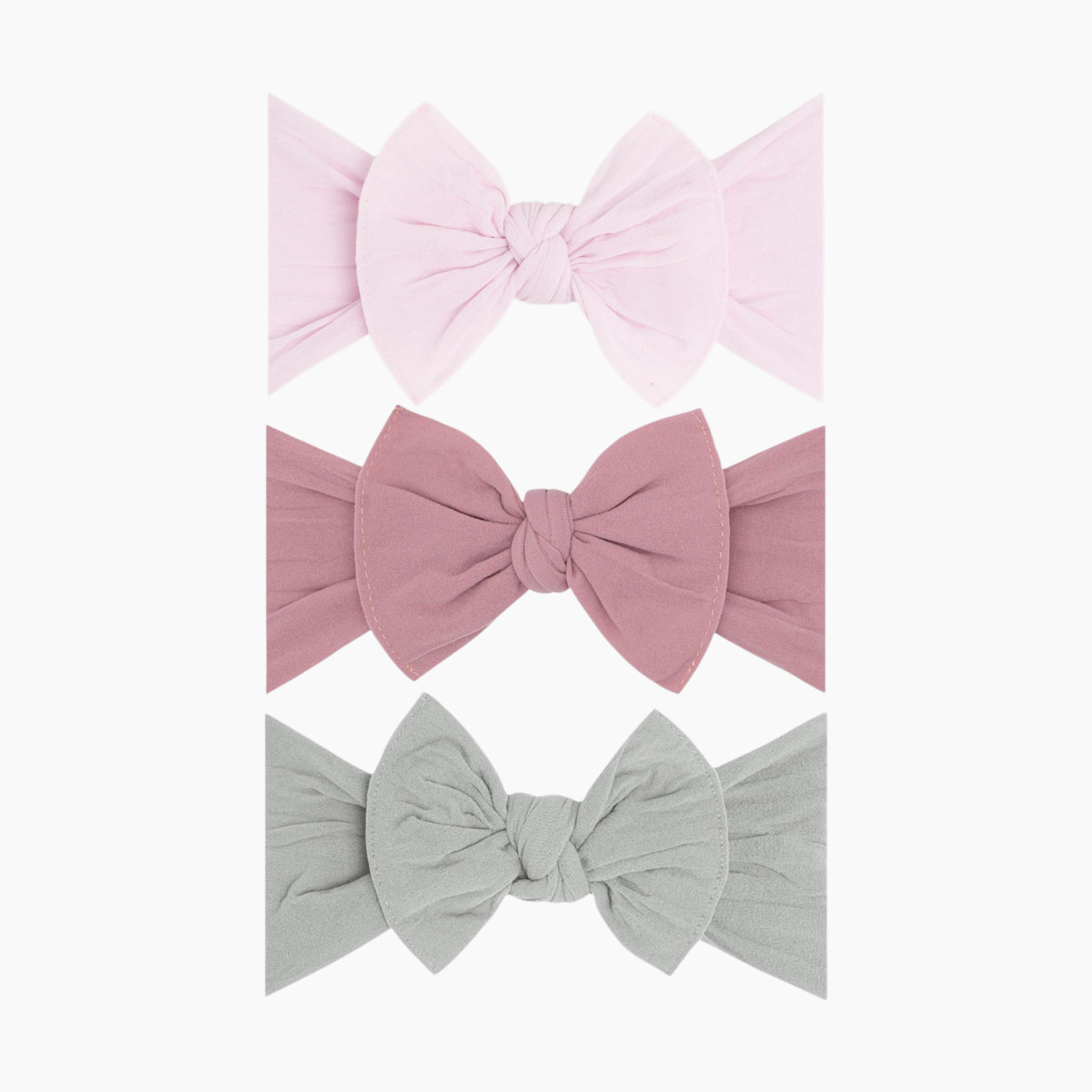 Baby Bling Classic Knot Headband Set (3 pack) - Primrose/Mauve/Grey.