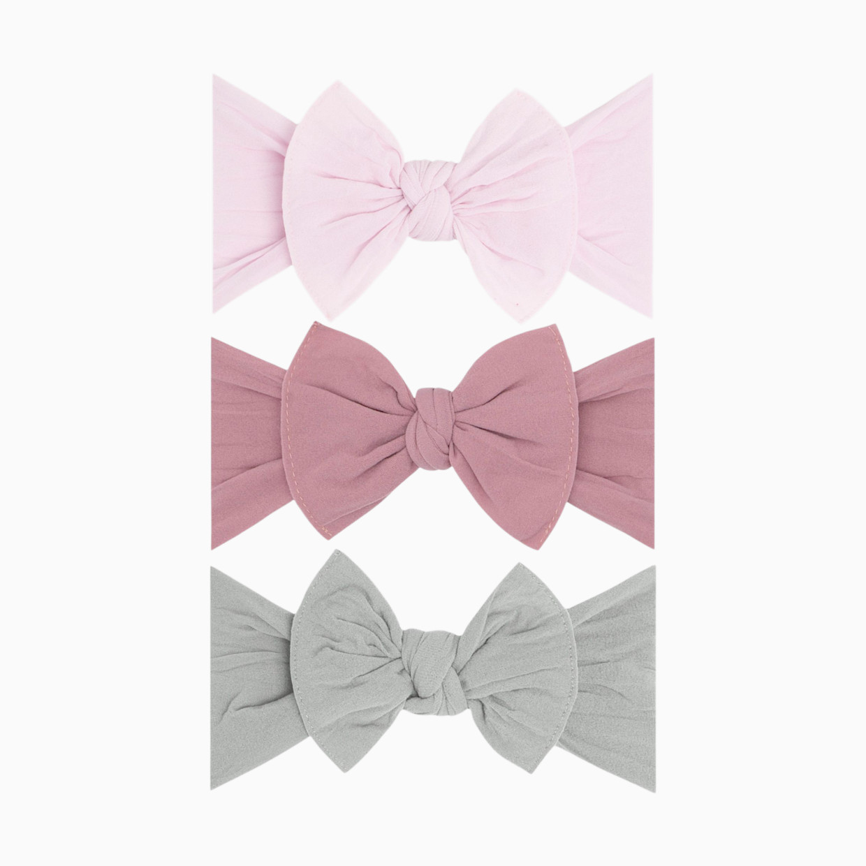 Baby Bling Classic Knot Headband Set (3 pack) - Primrose/Mauve/Grey.