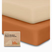 KeaBabies 2-Pack Baby Crib Sheets for Boys, Girls - 52x28 Viscose Derived from Bamboo Toddler Bed Sheets Neutral, Fitted Crib Mattress Cover for Standard Baby Bedding, Soft & Cozy (Rust)