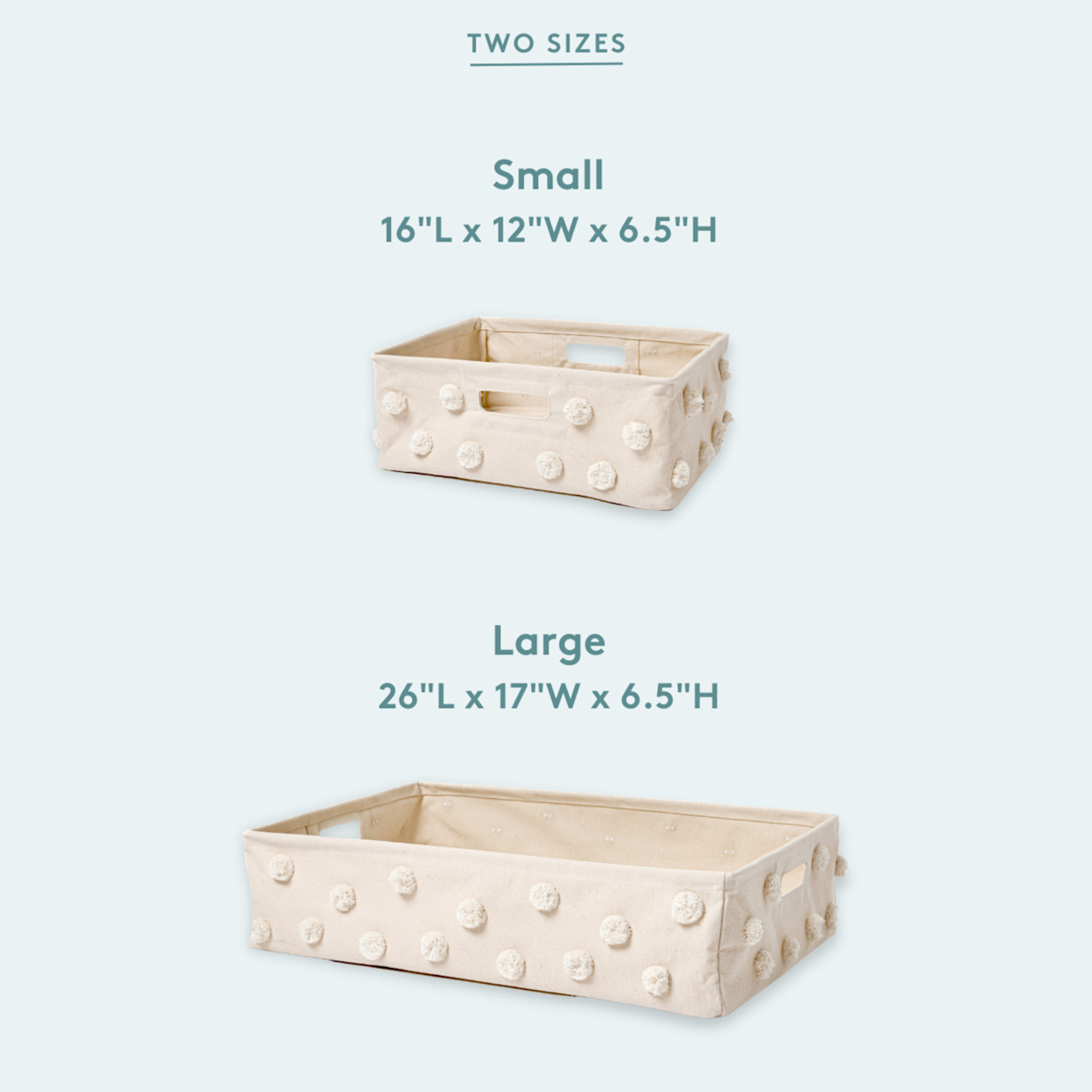 Pehr Pom Pom Hide Away Basket - Natural, Small.