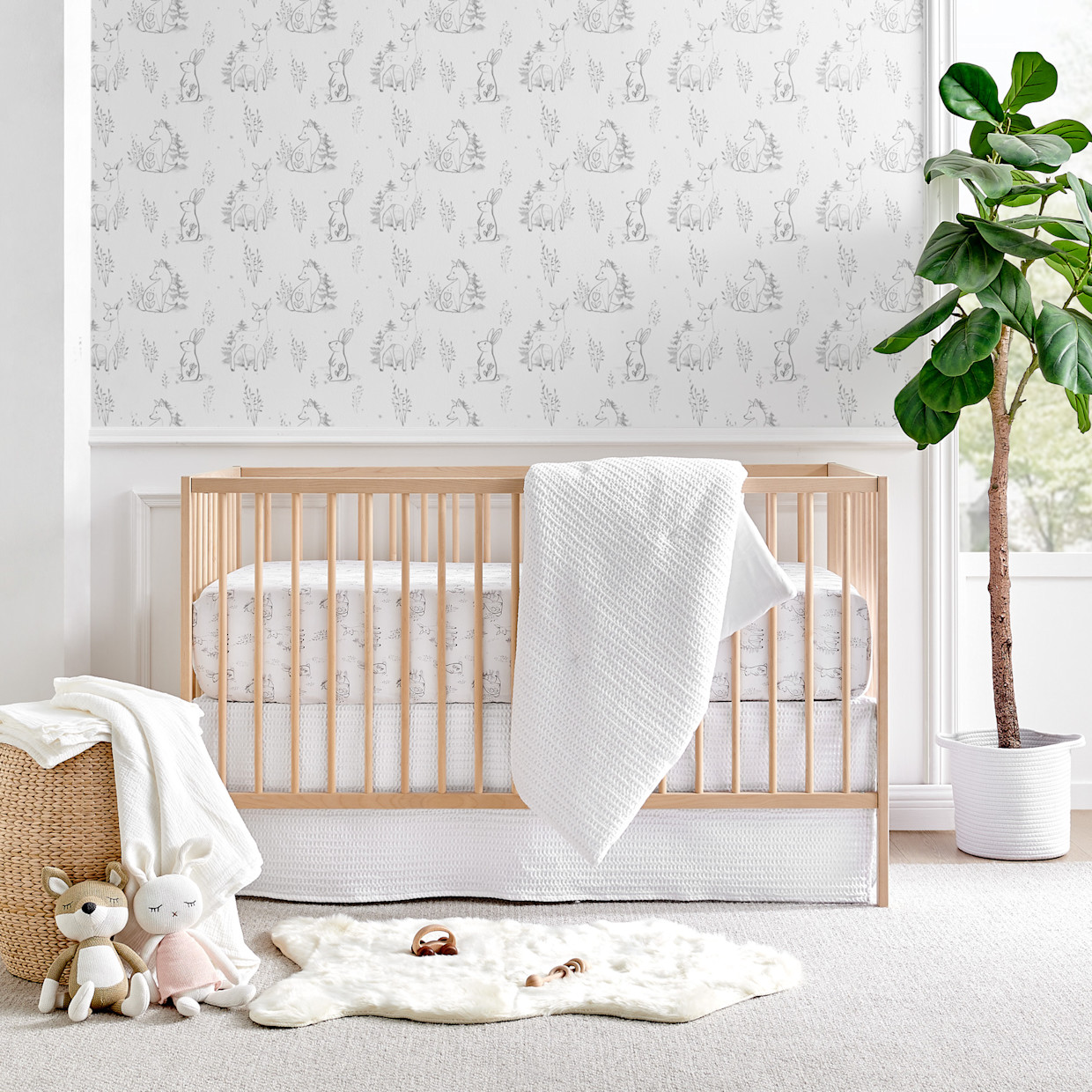 Levtex Baby Mills Waffle 4 Piece Baby Crib Bedding Set White