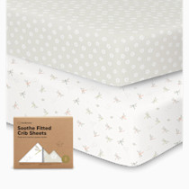 KeaBabies 2-Pack Organic Crib Sheets for Boys, Girls - 52x28 Fitted Crib Mattress Sheet Neutral, Breathable Jersey Cotton Cover for Baby Bed, Toddler Mattress, Soft & Cute Prints (Meadow)