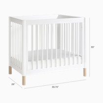 babyletto Gelato 4-in-1 Convertible Mini Crib - White Finish With ...