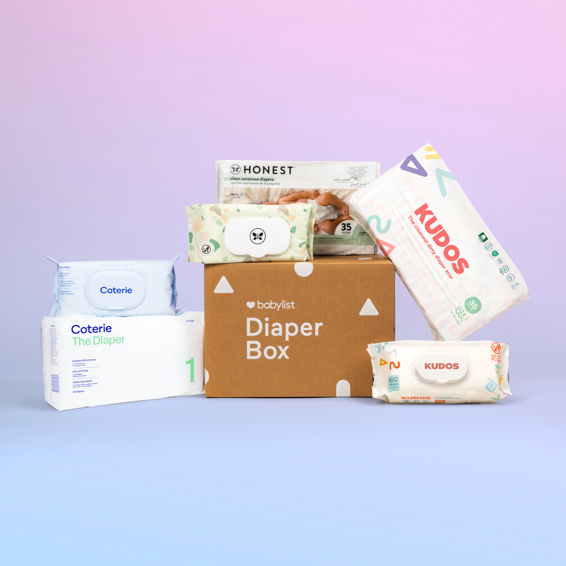 Babylist Diaper Box - 103 Diapers & 176 Wipes.