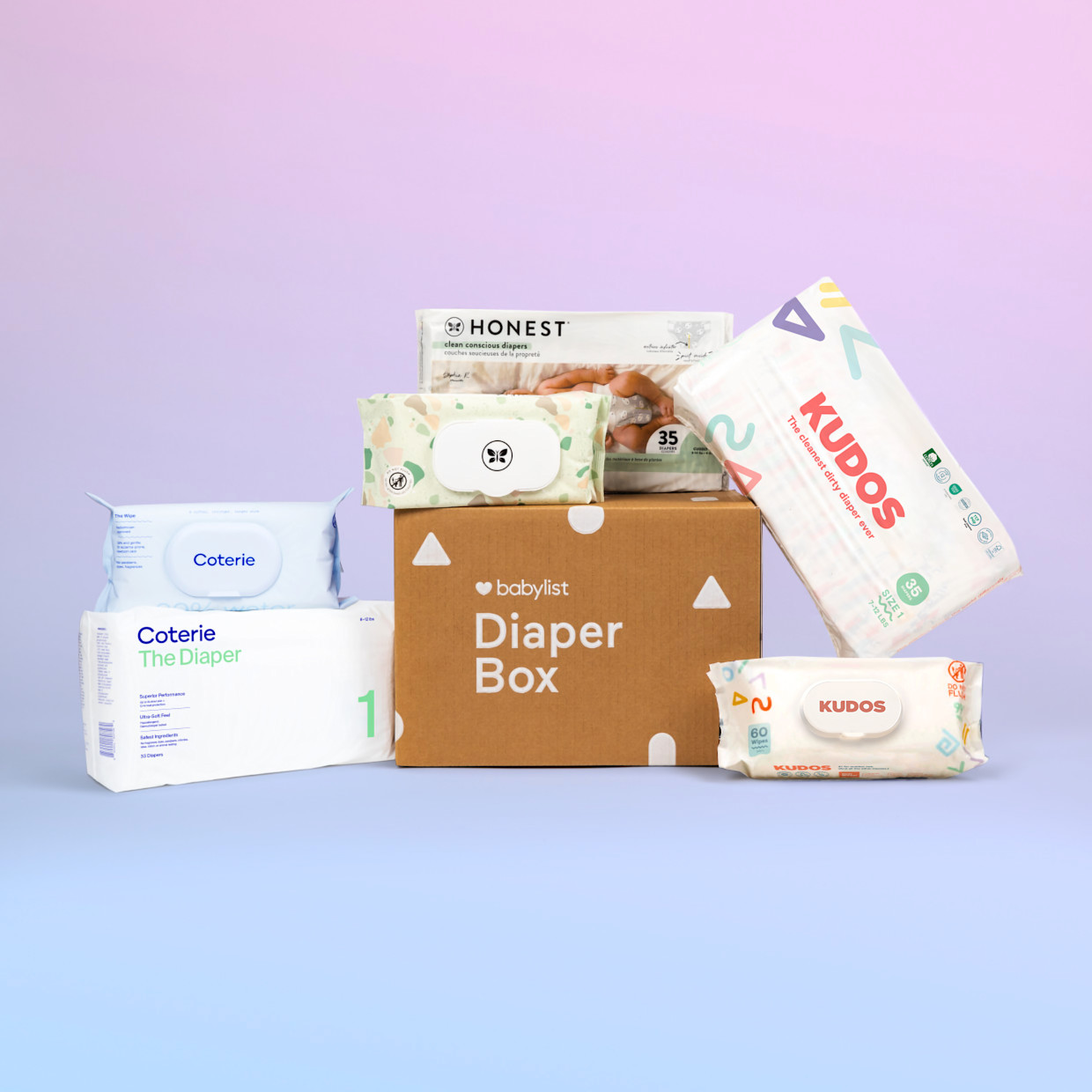 Babylist Diaper Box - 103 Diapers & 176 Wipes.