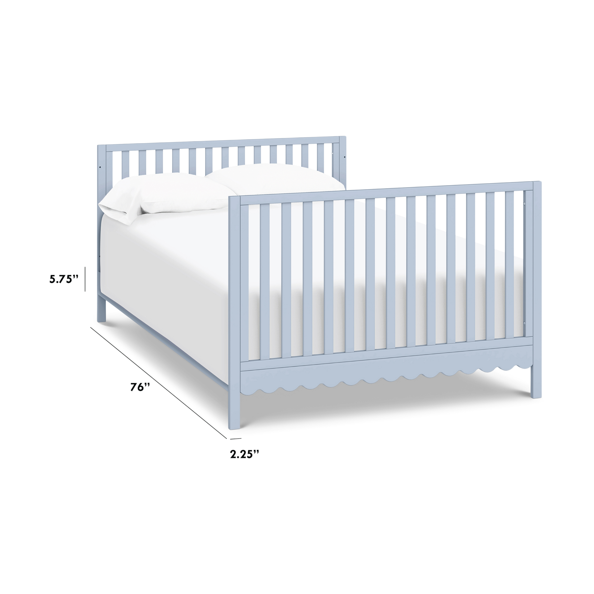 daVinci Twin/Full-Size Bed Conversion Kit (M5789) - Powder Blue.