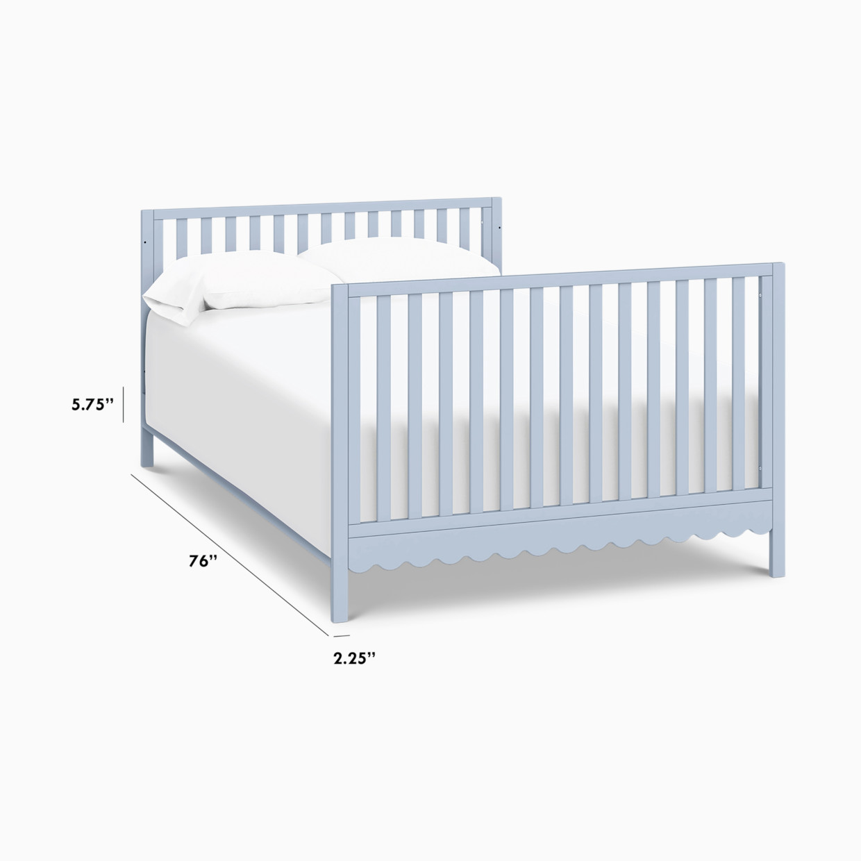 daVinci Twin/Full-Size Bed Conversion Kit (M5789) - Powder Blue.