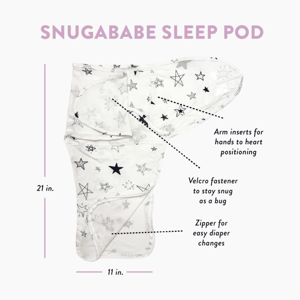 Norani Organic Snugababe Swaddle Sleep Pod - Stars.