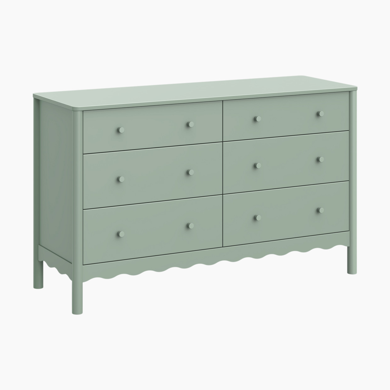 babyletto Swell 6-Drawer Assembled Dresser - Light Sage.