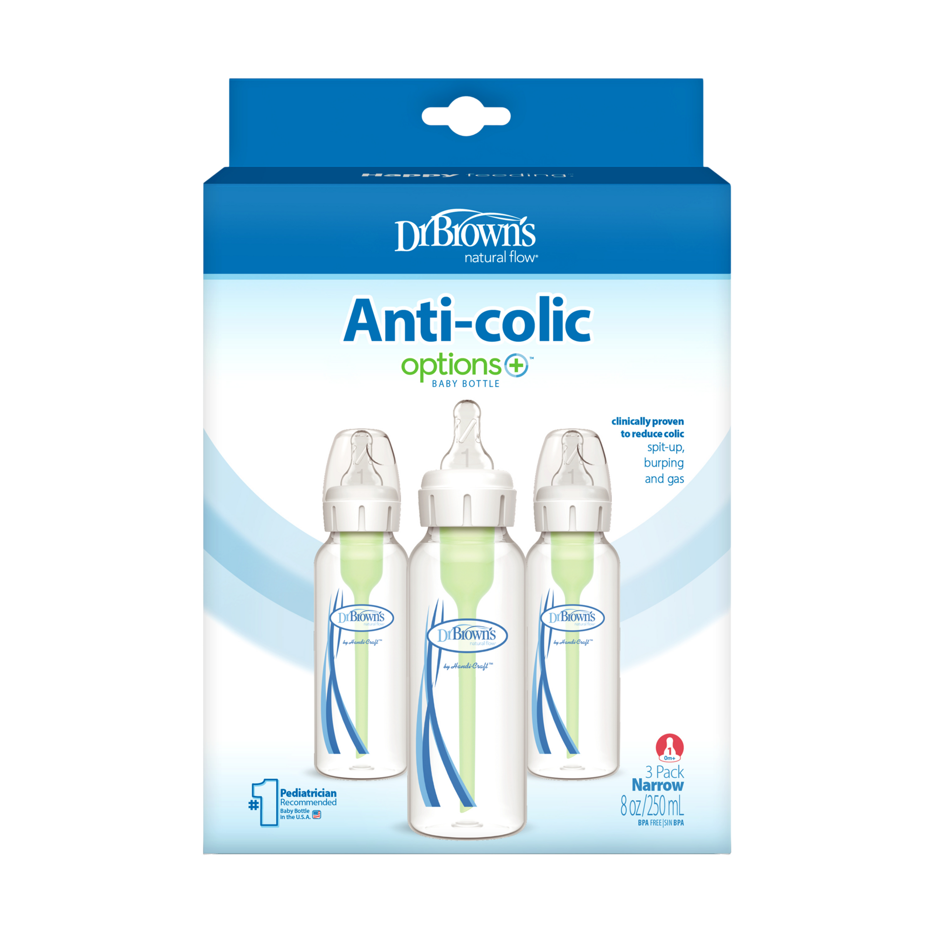 Dr. Brown's Anti-colic Options+ Narrow Baby Bottle - 8 Oz.
