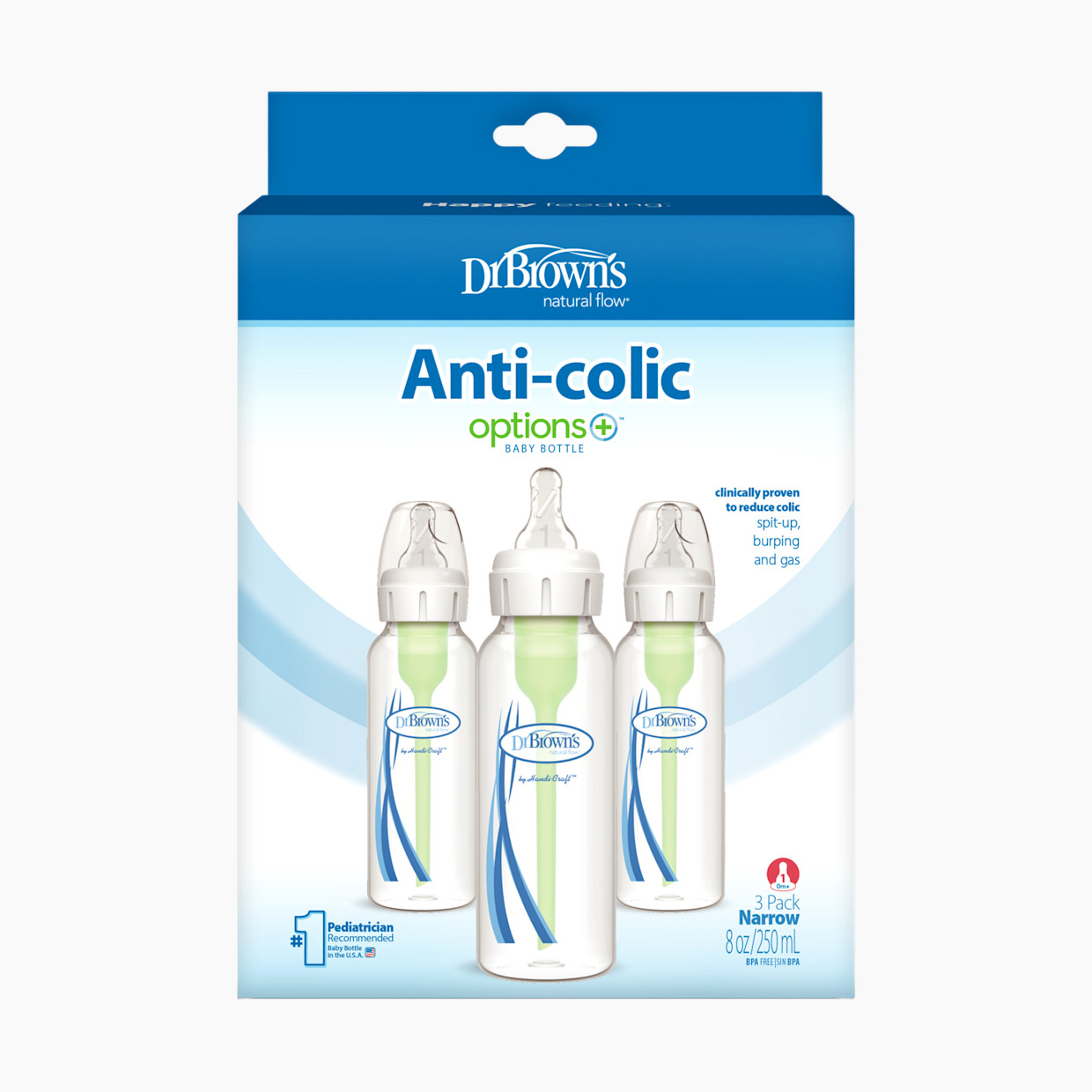 Dr. Brown's Anti-colic Options+ Narrow Baby Bottle - 8 Oz.