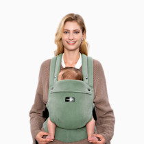 Momcozy Baby Carrier with Natural Cotton Linen, Built to Last, Ergonomic Design, 7-44lbs for Infant and Toddler, Lightweight and Comfortable, Hands-Free for Moms&Dads, Sage Green