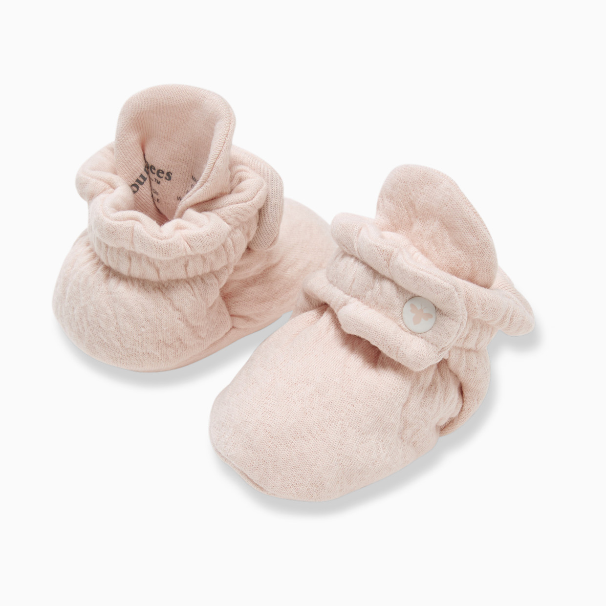 Burt's Bees Baby Quilted Bee Booties - Pink, 0-3 M.