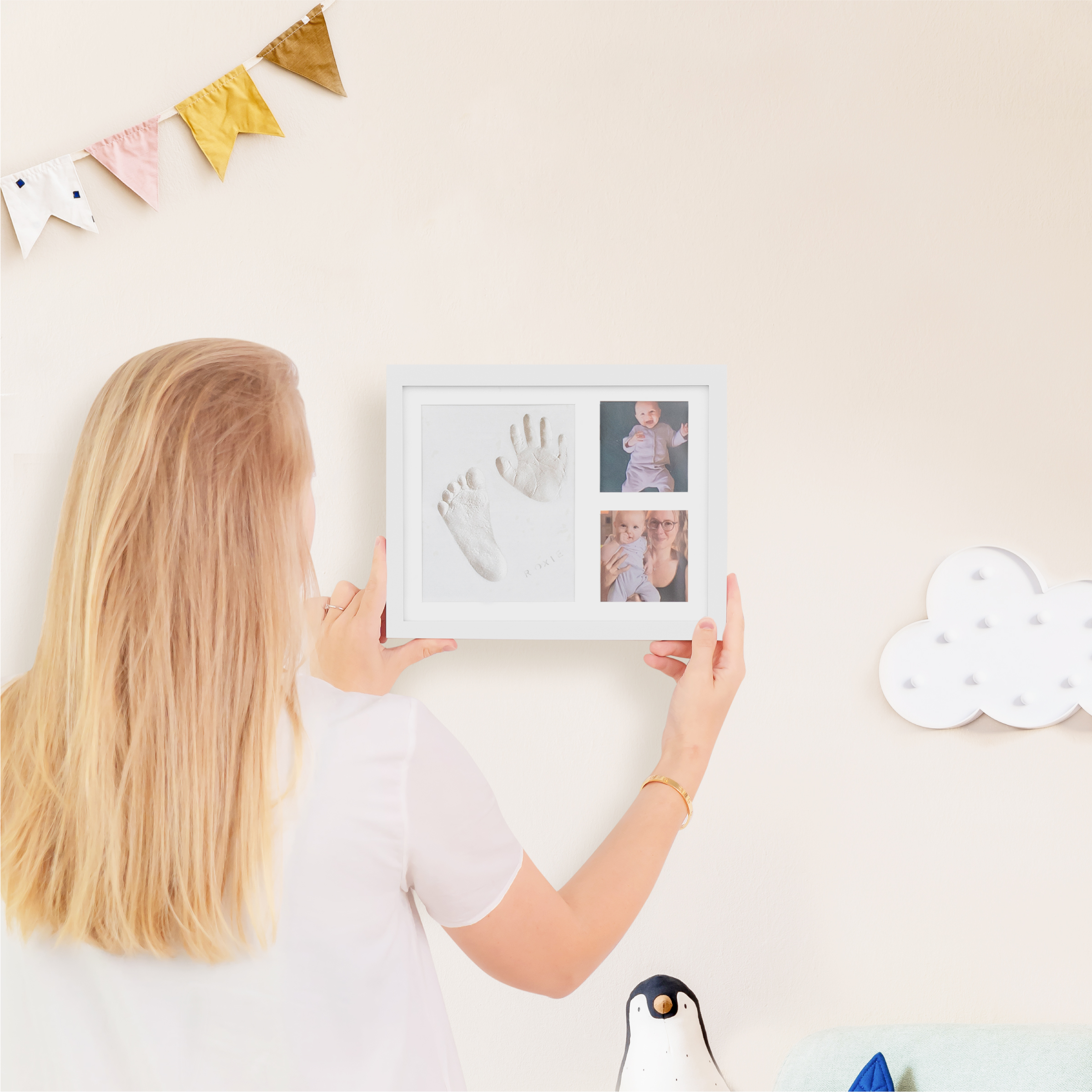 KeaBabies Baby Handprint & Footprint Keepsake Solo Frame.