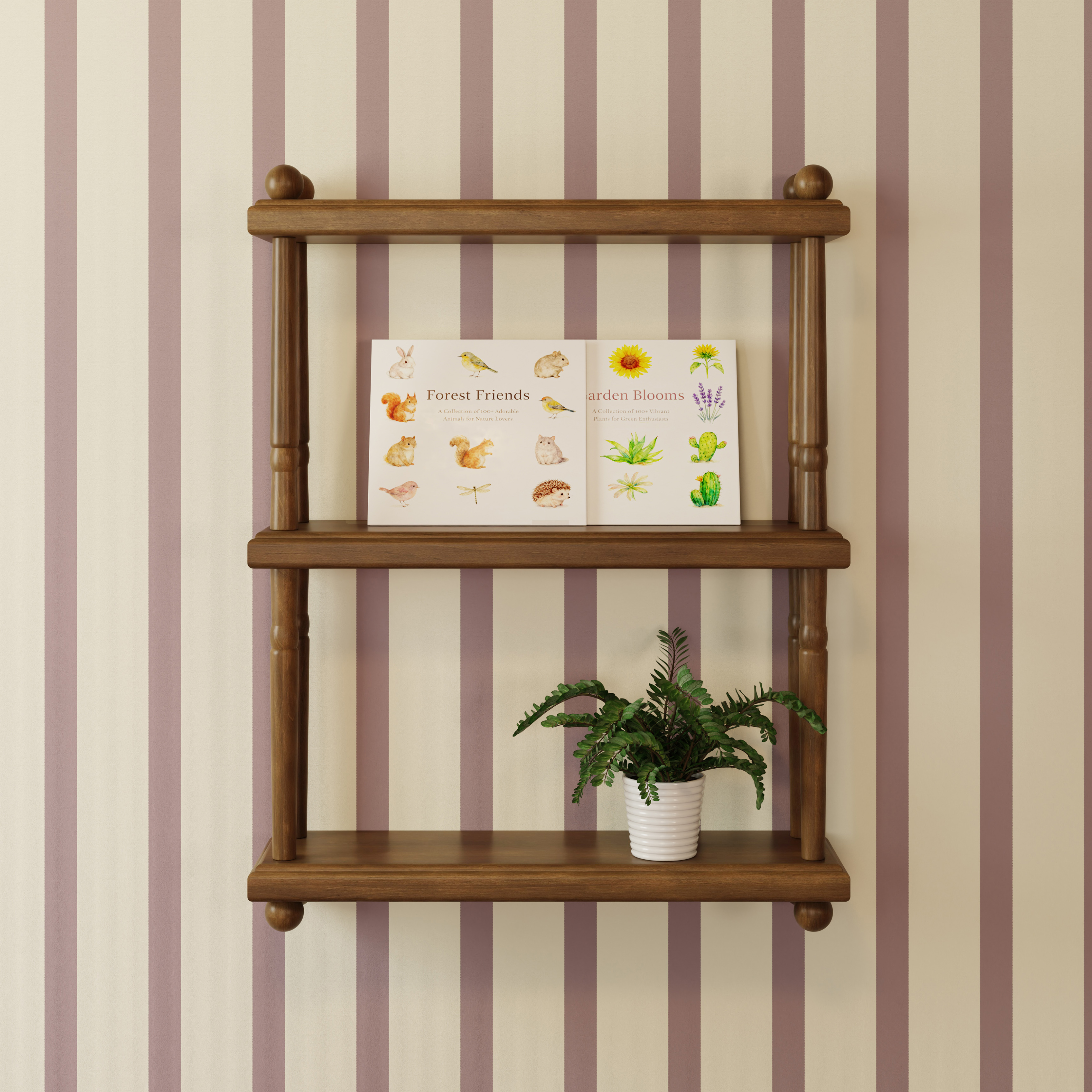 Namesake Liberty Tiered Wall Shelf - Natural Walnut.