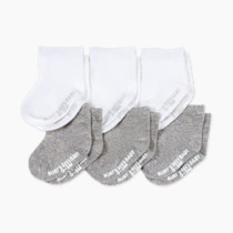 Burt's Bees Baby Unisex Baby Socks Ankle or Crew Height Made with Soft Organic Cotton, 6 Packs with Non-Slip Grips for Babies